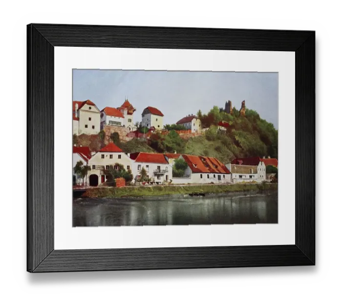 Framed Print : Historical photo of Hals near Passau, Bavaria, Germany, Historical photo of Hals near Passau, Bavaria, Germany, historical, digitally improved reproduction of an original from the 19th century