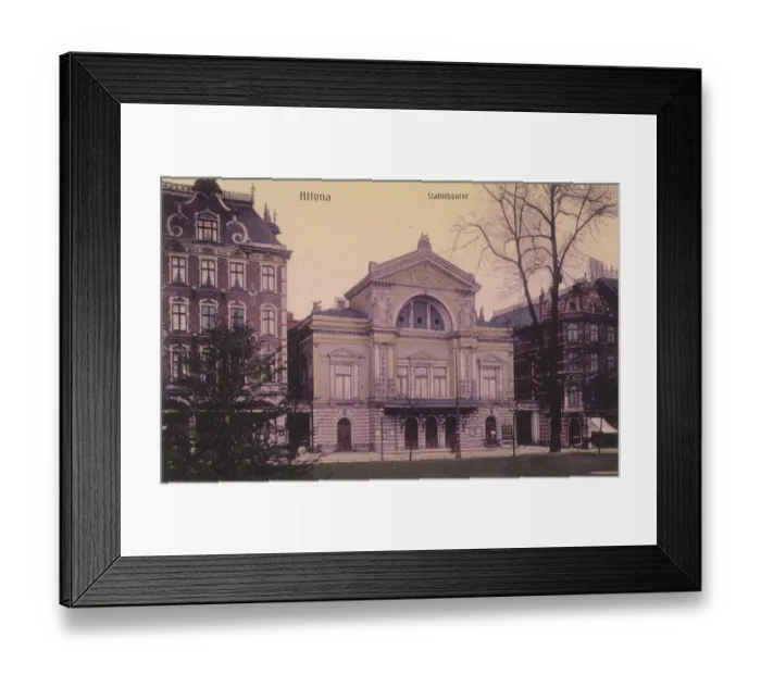 Framed Print : Stadttheater von Altona, Hamburg, Germany, postcard with text, view around ca 1910, historical, digital reproduction of a historical postcard, public domain, from that time, exact date unknown Framed Print : Stadttheater von Altona, Hamburg, Germany, postcard with text, view around ca 1910, historical, digital reproduction of a historical postcard, public domain, from that time, exact date unknown