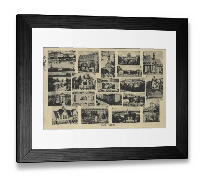 Framed Print : Hanau, Hesse, Germany, postcard with text, view around ca 1910, historical, digital reproduction of a historical postcard, public domain, from that time, exact date unknown Framed Print : Hanau, Hesse, Germany, postcard with text, view around ca 1910, historical, digital reproduction of a historical postcard, public domain, from that time, exact date unknown