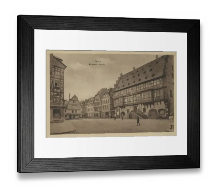Framed Print : Altstaedter Rathaus in Hanau, Hesse, Germany, postcard with text, view around ca 1910, historical, digital reproduction of a historical postcard, public domain, from that time, exact date unknown Framed Print : Altstaedter Rathaus in Hanau, Hesse, Germany, postcard with text, view around ca 1910, historical, digital reproduction of a historical postcard, public domain, from that time, exact date unknown