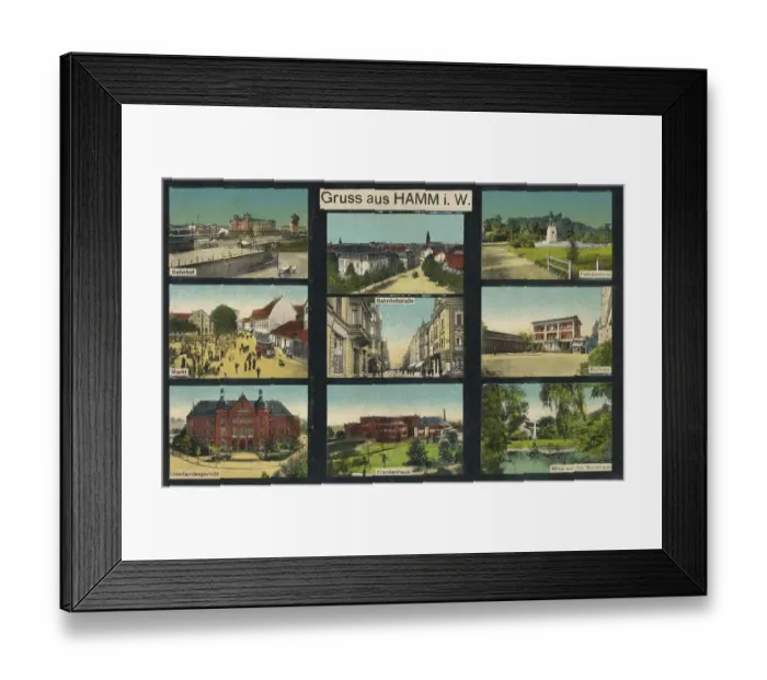 Framed Print : Greeting from Hamm in North Rhine-Westphalia, Germany, postcard with text, view around ca 1910, historical, digital reproduction of a historical postcard, public domain, from that time, exact date unknown Framed Print : Greeting from Hamm in North Rhine-Westphalia, Germany, postcard with text, view around ca 1910, historical, digital reproduction of a historical postcard, public domain, from that time, exact date unknown