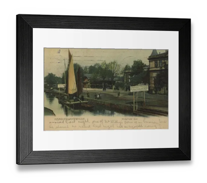 Framed Print : Winterhuder Quai, Hamburg, Germany, postcard with text, view around ca 1910, historical, digital reproduction of a historical postcard, public domain, from that time, exact date unknown Framed Print : Winterhuder Quai, Hamburg, Germany, postcard with text, view around ca 1910, historical, digital reproduction of a historical postcard, public domain, from that time, exact date unknown