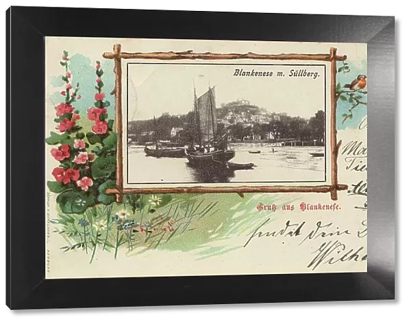 Blankenese with Suellberg, Hamburg, Germany, postcard with text, view around ca 1910, historical, digital reproduction of a historical postcard, public domain, from that time, exact date unknown