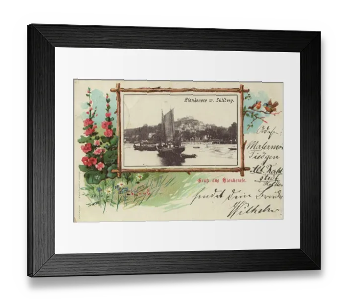 Framed Print : Blankenese with Suellberg, Hamburg, Germany, postcard with text, view around ca 1910, historical, digital reproduction of a historical postcard, public domain, from that time, exact date unknown Framed Print : Blankenese with Suellberg, Hamburg, Germany, postcard with text, view around ca 1910, historical, digital reproduction of a historical postcard, public domain, from that time, exact date unknown