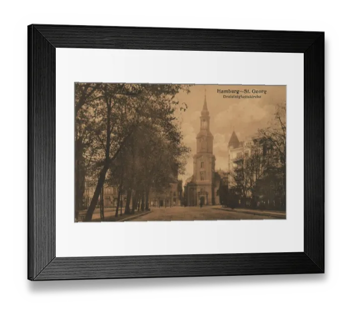 Framed Print : Dreieinigkeitskirche, St. Georg, Hamburg, Germany, postcard with text, view around ca 1910, historical, digital reproduction of a historical postcard, public domain, from that time, exact date unknown Framed Print : Dreieinigkeitskirche, St. Georg, Hamburg, Germany, postcard with text, view around ca 1910, historical, digital reproduction of a historical postcard, public domain, from that time, exact date unknown