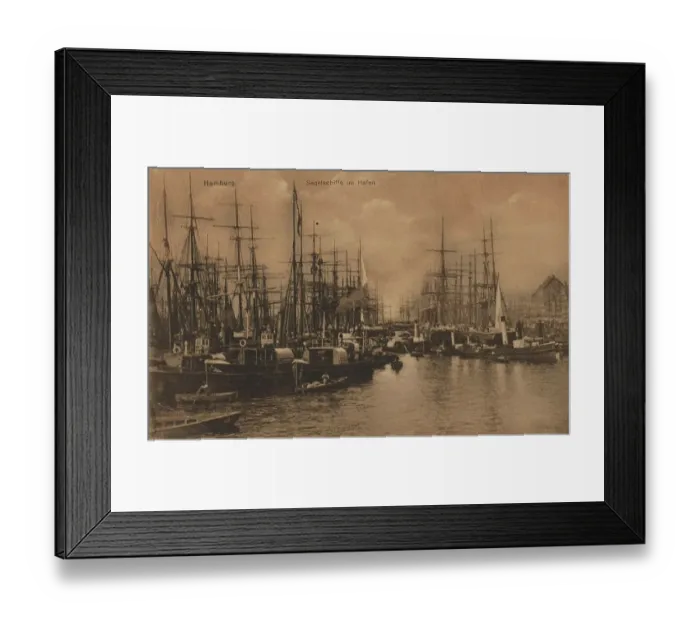 Framed Print : Sailing ships in the harbour, Hamburg, Germany, postcard with text, view around ca 1910, historical, digital reproduction of a historical postcard, public domain, from that time, exact date unknown Framed Print : Sailing ships in the harbour, Hamburg, Germany, postcard with text, view around ca 1910, historical, digital reproduction of a historical postcard, public domain, from that time, exact date unknown