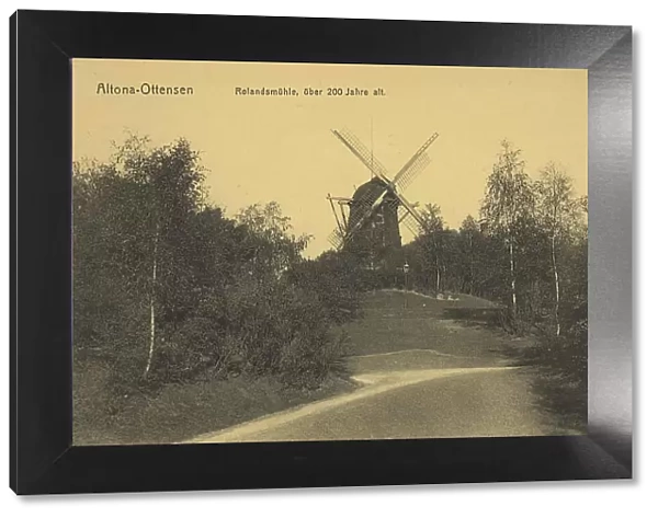 Rolandsmuehle, Altona-Ottensen, Hamburg, Germany, postcard with text, view around ca 1910, historical, digital reproduction of a historical postcard, public domain, from that time, exact date unknown