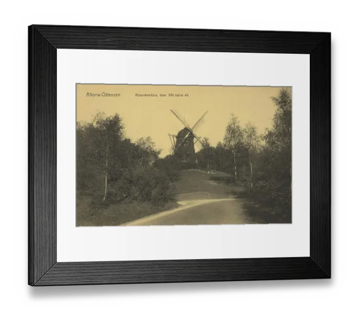 Framed Print : Rolandsmuehle, Altona-Ottensen, Hamburg, Germany, postcard with text, view around ca 1910, historical, digital reproduction of a historical postcard, public domain, from that time, exact date unknown Framed Print : Rolandsmuehle, Altona-Ottensen, Hamburg, Germany, postcard with text, view around ca 1910, historical, digital reproduction of a historical postcard, public domain, from that time, exact date unknown