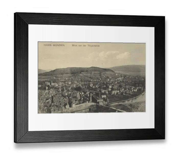 Framed Print : View from the Tillyschanze in Hannoversch Muenden, Hann. Muenden, Lower Saxony, Germany, postcard with text, view around ca 1910, historical, digital reproduction of a historical postcard, public domain, from that time, exact date unknown Framed Print : View from the Tillyschanze in Hannoversch Muenden, Hann. Muenden, Lower Saxony, Germany, postcard with text, view around ca 1910, historical, digital reproduction of a historical postcard, public domain, from that time, exact date unknown