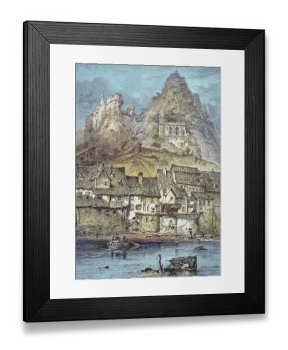 Framed Print : Oberstein an der Nahe, Idar-Oberstein is a town in the Birkenfeld district in Rhineland-Palatinate, Germany, Historic, digitally restored reproduction from a 19th century original Framed Print : Oberstein an der Nahe, Idar-Oberstein is a town in the Birkenfeld district in Rhineland-Palatinate, Germany, Historic, digitally restored reproduction from a 19th century original