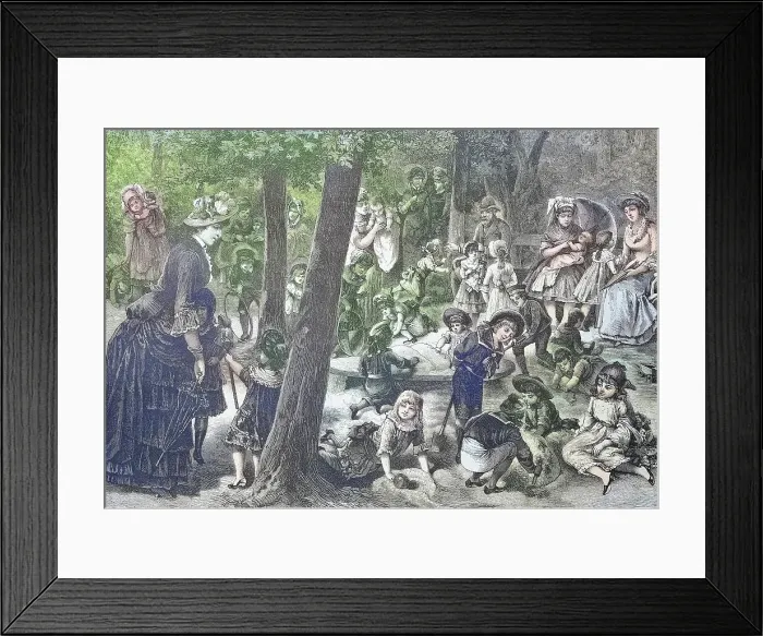Framed Print : Childrens playground in the Tiergarten in Berlin, Germany, Historic, digitally restored reproduction from a 19th century original Framed Print : Childrens playground in the Tiergarten in Berlin, Germany, Historic, digitally restored reproduction from a 19th century original