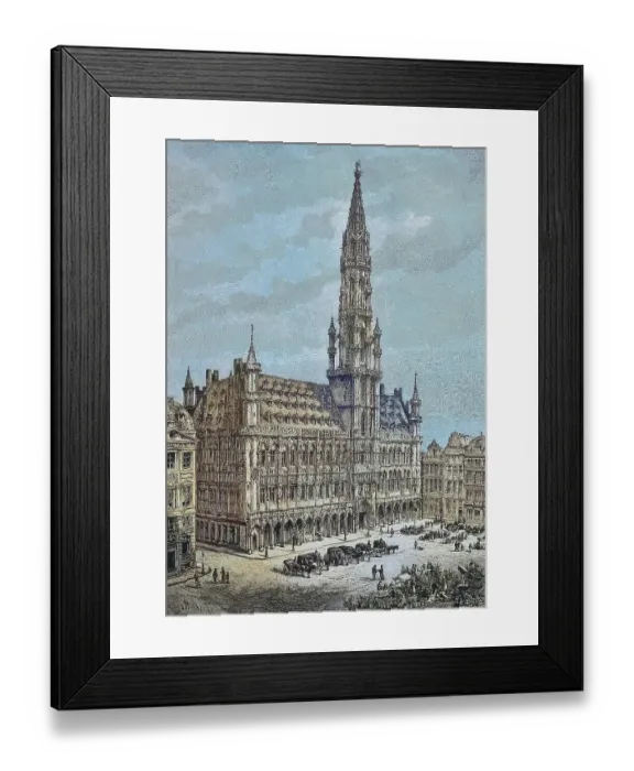 Framed Print : The Town Hall of Brussels, Belgium, Historic, digitally restored reproduction from a 19th century original Framed Print : The Town Hall of Brussels, Belgium, Historic, digitally restored reproduction from a 19th century original