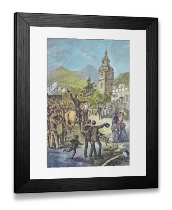 Framed Print : Sausage Fair at the Vogelsberg in Hesse, Germany, Historical, digitally restored reproduction from a 19th century original Framed Print : Sausage Fair at the Vogelsberg in Hesse, Germany, Historical, digitally restored reproduction from a 19th century original