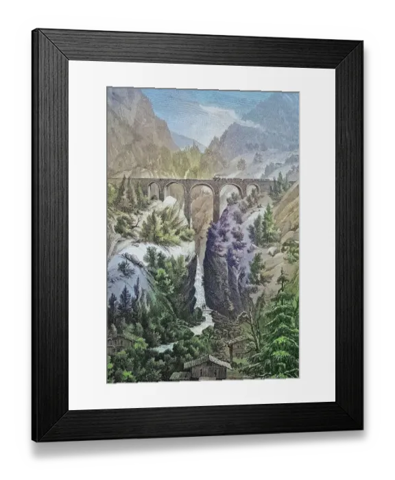 Framed Print : The viaduct of the Arlbergbahn near Dalaas, Austria, Historic, digitally restored reproduction from a 19th century original Framed Print : The viaduct of the Arlbergbahn near Dalaas, Austria, Historic, digitally restored reproduction from a 19th century original