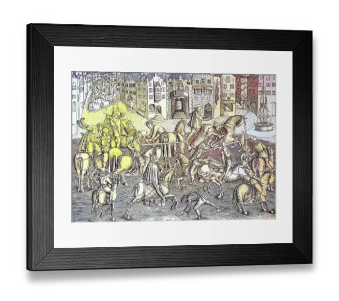 Framed Print : Tournament of the Middle Ages in Munich, Germany, in the year 1500, Historical, digitally restored reproduction from a 19th century original Framed Print : Tournament of the Middle Ages in Munich, Germany, in the year 1500, Historical, digitally restored reproduction from a 19th century original