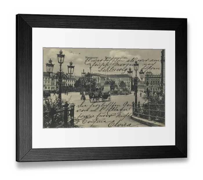 Framed Print : Ernst August Platz, Hannover, Lower Saxony, Germany, postcard with text, view around ca 1910, historical, digital reproduction of a historical postcard, public domain, from that time, exact date unknown Framed Print : Ernst August Platz, Hannover, Lower Saxony, Germany, postcard with text, view around ca 1910, historical, digital reproduction of a historical postcard, public domain, from that time, exact date unknown