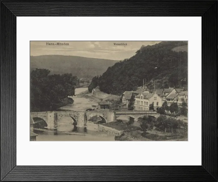 Framed Print : Lot at the Werra in Hannoversch Muenden, Hann. Muenden, Lower Saxony, Germany, postcard with text, view around ca 1910, historical, digital reproduction of a historical postcard, public domain, from that time, exact date unknown Framed Print : Lot at the Werra in Hannoversch Muenden, Hann. Muenden, Lower Saxony, Germany, postcard with text, view around ca 1910, historical, digital reproduction of a historical postcard, public domain, from that time, exact date unknown