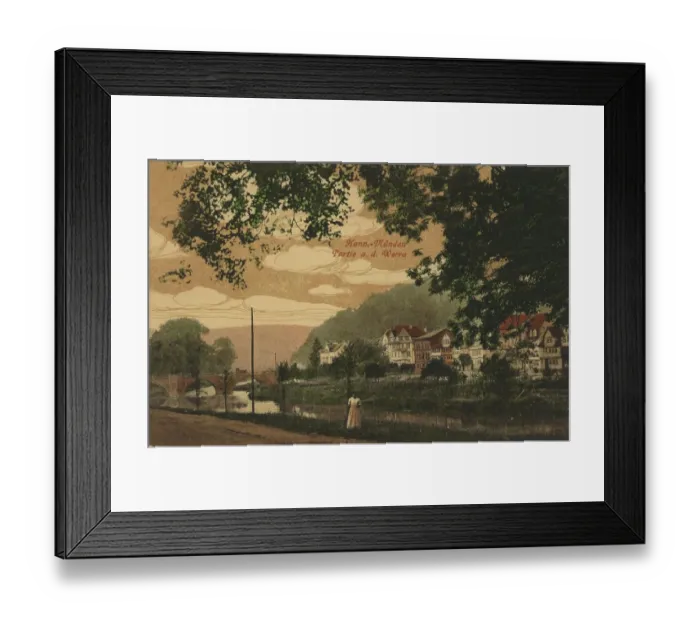 Framed Print : Lot at the Werra in Hannoversch Muenden, Hann. Muenden, Lower Saxony, Germany, postcard with text, view around ca 1910, historical, digital reproduction of a historical postcard, public domain, from that time, exact date unknown Framed Print : Lot at the Werra in Hannoversch Muenden, Hann. Muenden, Lower Saxony, Germany, postcard with text, view around ca 1910, historical, digital reproduction of a historical postcard, public domain, from that time, exact date unknown