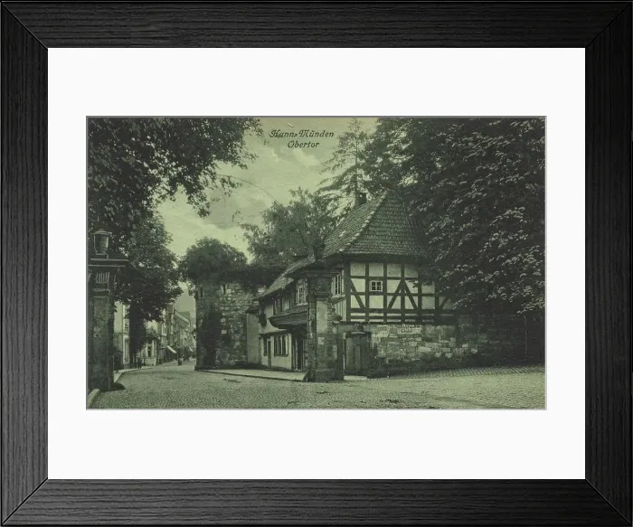 Framed Print : Oberes Tor in Hannoversch Muenden, Hann. Muenden, Lower Saxony, Germany, postcard with text, view around ca 1910, historical, digital reproduction of a historical postcard, public domain, from that time, exact date unknown Framed Print : Oberes Tor in Hannoversch Muenden, Hann. Muenden, Lower Saxony, Germany, postcard with text, view around ca 1910, historical, digital reproduction of a historical postcard, public domain, from that time, exact date unknown
