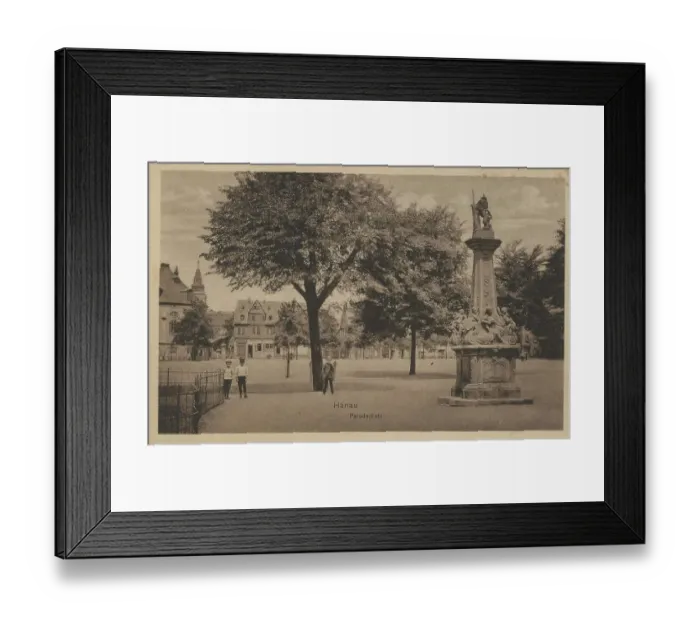 Framed Print : Paradeplatz in Hanau, Hesse, Germany, postcard with text, view around ca 1910, historical, digital reproduction of a historical postcard, public domain, from that time, exact date unknown Framed Print : Paradeplatz in Hanau, Hesse, Germany, postcard with text, view around ca 1910, historical, digital reproduction of a historical postcard, public domain, from that time, exact date unknown