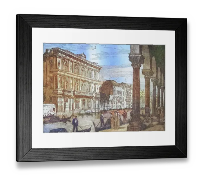Framed Print : Venice, Historical steel engraving from 1860, Italy Framed Print : Venice, Historical steel engraving from 1860, Italy