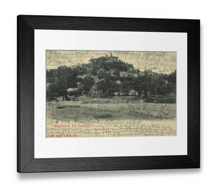 Framed Print : Blankenese with Suellberg, Hamburg, Germany, postcard with text, view around ca 1910, historical, digital reproduction of a historical postcard, public domain, from that time, exact date unknown Framed Print : Blankenese with Suellberg, Hamburg, Germany, postcard with text, view around ca 1910, historical, digital reproduction of a historical postcard, public domain, from that time, exact date unknown