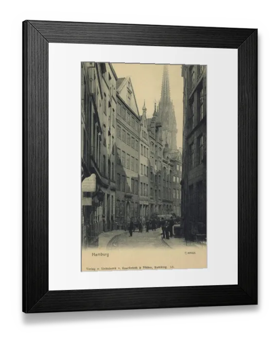 Framed Print : Cremon, Hamburg, Germany, postcard with text, view around ca 1910, historical, digital reproduction of a historical postcard, public domain, from that time, exact date unknown Framed Print : Cremon, Hamburg, Germany, postcard with text, view around ca 1910, historical, digital reproduction of a historical postcard, public domain, from that time, exact date unknown