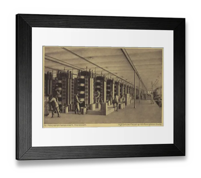Framed Print : Reichardt Kakaowerk, Wandsbek, Hydraulic Presses, Hamburg, Germany, postcard with text, view circa 1910, historical, digital reproduction of a historical postcard, public domain, from that time, exact date unknown Framed Print : Reichardt Kakaowerk, Wandsbek, Hydraulic Presses, Hamburg, Germany, postcard with text, view circa 1910, historical, digital reproduction of a historical postcard, public domain, from that time, exact date unknown