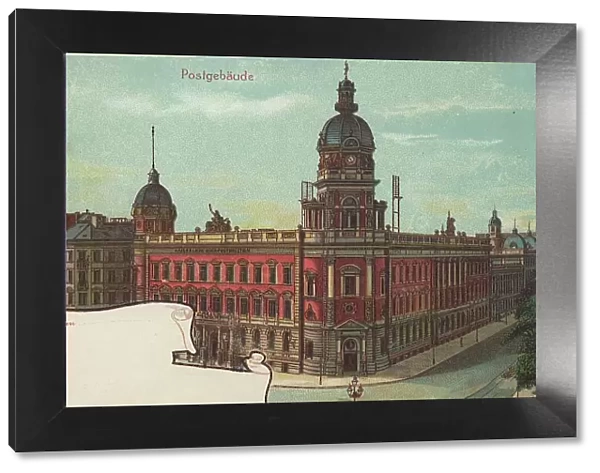 Main post office, Hamburg, Germany, postcard with text, view around ca 1910, historical, digital reproduction of a historical postcard, public domain, from that time, exact date unknown