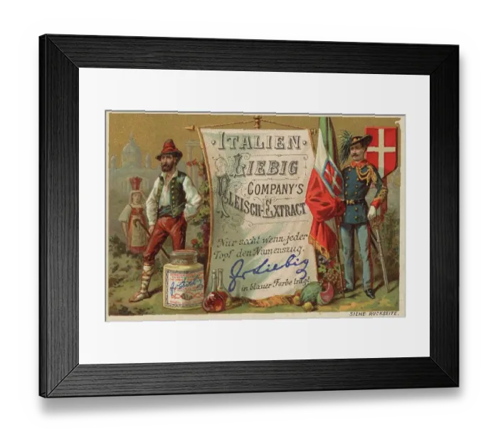 Framed Print : Picture series national flags, Italy, with farmer and bersaglieri, digitally restored reproduction of a collectors picture from c. 1900 Framed Print : Picture series national flags, Italy, with farmer and bersaglieri, digitally restored reproduction of a collectors picture from c. 1900