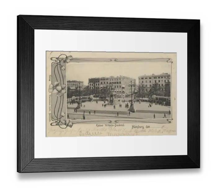 Framed Print : Kaiser-Wilhelm-Denkmal, Hamburg, Germany, postcard with text, view around ca 1910, historical, digital reproduction of a historical postcard, public domain, from that time, exact date unknown Framed Print : Kaiser-Wilhelm-Denkmal, Hamburg, Germany, postcard with text, view around ca 1910, historical, digital reproduction of a historical postcard, public domain, from that time, exact date unknown