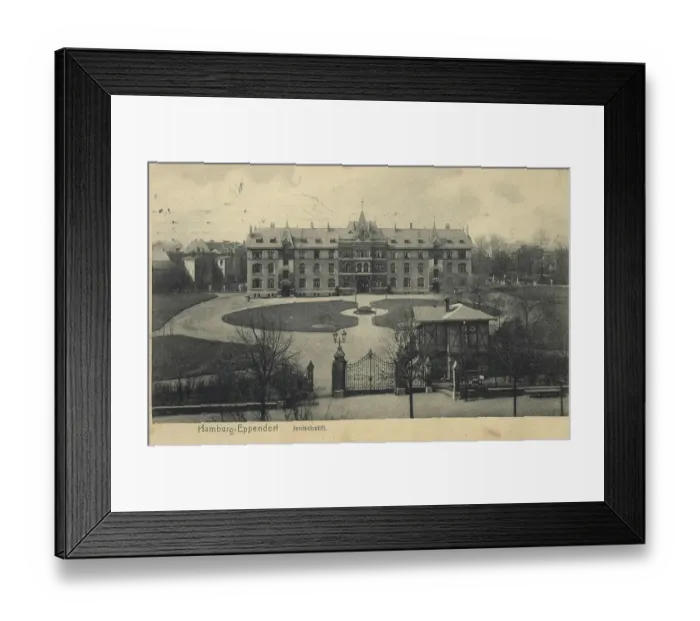 Framed Print : Jenischstift in Eppendorf, Hamburg, Germany, postcard with text, view around ca 1910, historical, digital reproduction of a historical postcard, public domain, from that time, exact date unknown Framed Print : Jenischstift in Eppendorf, Hamburg, Germany, postcard with text, view around ca 1910, historical, digital reproduction of a historical postcard, public domain, from that time, exact date unknown