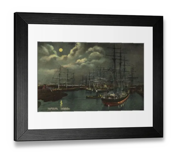 Framed Print : The Indiahafen, Hamburg, Germany, postcard with text, view around ca 1910, historical, digital reproduction of a historical postcard, public domain, from that time, exact date unknown Framed Print : The Indiahafen, Hamburg, Germany, postcard with text, view around ca 1910, historical, digital reproduction of a historical postcard, public domain, from that time, exact date unknown
