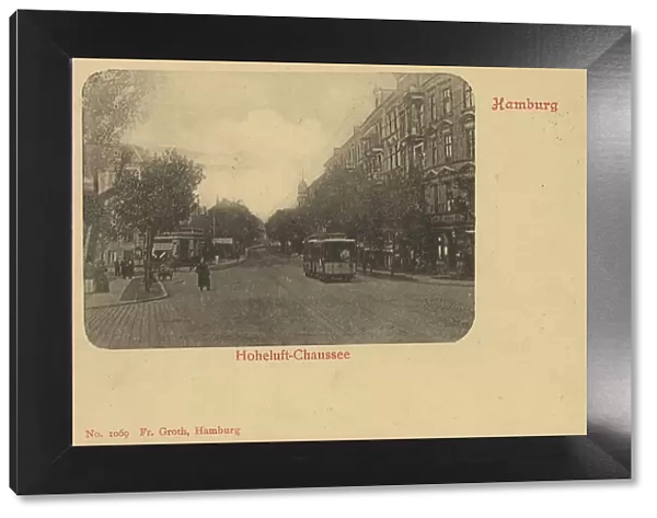 Hoheluft-Chaussee, Hamburg, Germany, postcard with text, view around ca 1910, historical, digital reproduction of a historical postcard, public domain, from that time, exact date unknown