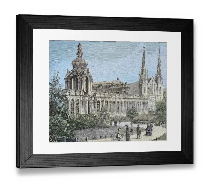 Framed Print : The Zwinger in Dresden, Saxony, Germany, Historic, digitally restored reproduction from a 19th century original Framed Print : The Zwinger in Dresden, Saxony, Germany, Historic, digitally restored reproduction from a 19th century original
