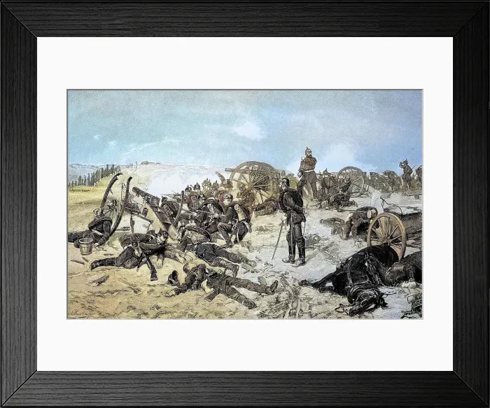 Framed Print : The Lower Rhine Fusilier Regiment No. 59 at Gravelotte, France, situation from the time of the Franco-Prussian War, 1870-1871, Historical, digitally restored reproduction from a 19th century original