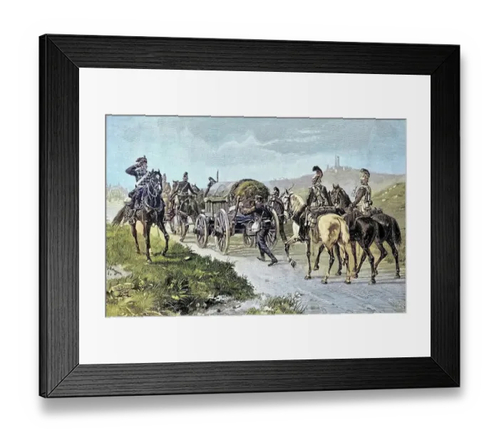 Framed Print : Military Persons in the Franco-Prussian War 1870, 1871, A Bavarian Trainkolonne, Designation for Military Transport, Germany, Historic, digitally restored reproduction from a 19th century original Framed Print : Military Persons in the Franco-Prussian War 1870, 1871, A Bavarian Trainkolonne, Designation for Military Transport, Germany, Historic, digitally restored reproduction from a 19th century original