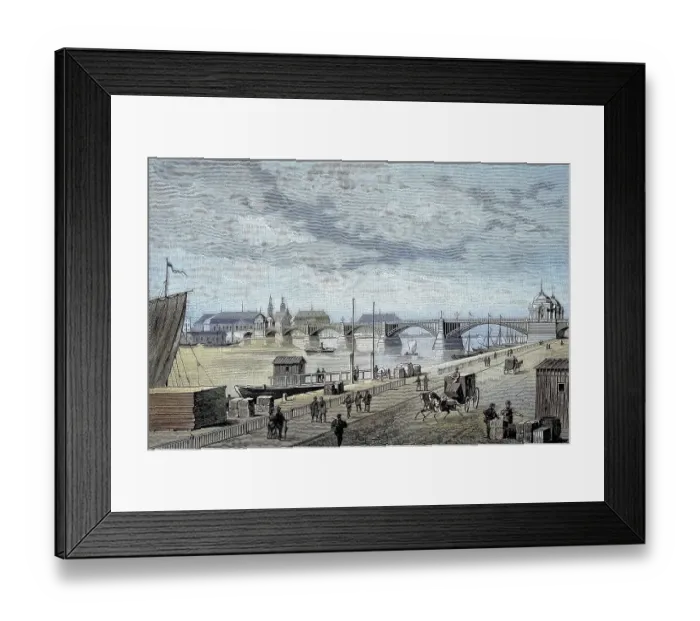 Framed Print : The New Rhine Bridge near Mainz, 1885, Germany, Historical, digitally restored reproduction from a 19th century original Framed Print : The New Rhine Bridge near Mainz, 1885, Germany, Historical, digitally restored reproduction from a 19th century original