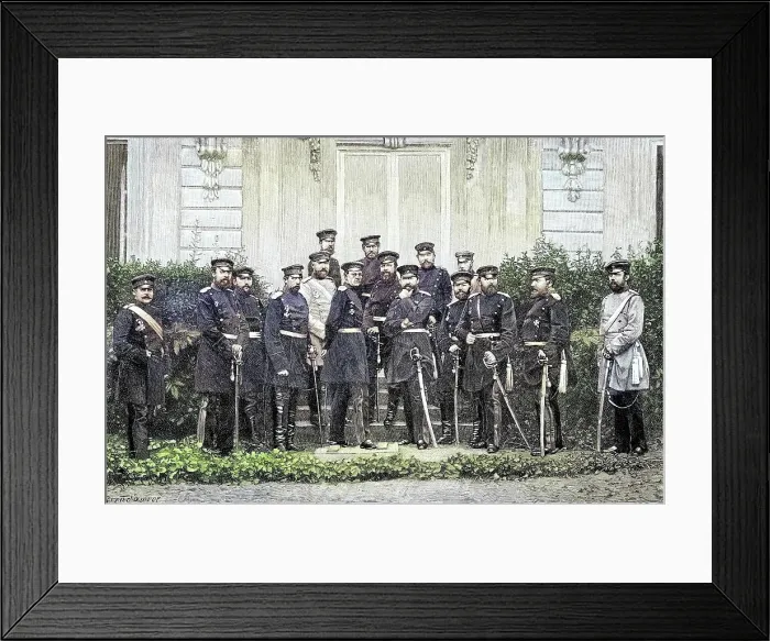 Framed Print : Military Persons in the Franco-Prussian War 1870, 1871, The German General Staff in Versailles, France, Historical, digitally restored reproduction from a 19th century original Framed Print : Military Persons in the Franco-Prussian War 1870, 1871, The German General Staff in Versailles, France, Historical, digitally restored reproduction from a 19th century original