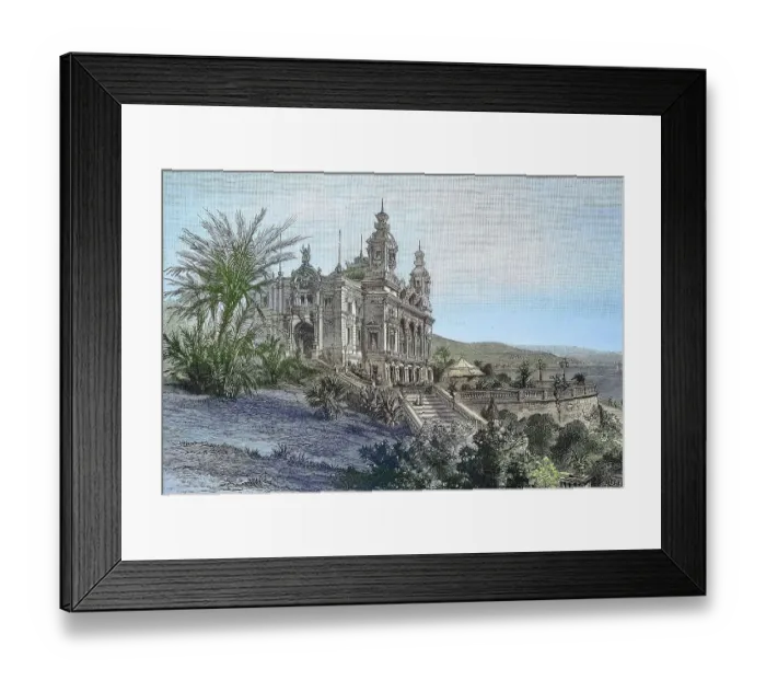 Framed Print : The Casino, Casino, of Monte Carlo, Monaco, in 1885, Historical, digitally restored reproduction from a 19th century original Framed Print : The Casino, Casino, of Monte Carlo, Monaco, in 1885, Historical, digitally restored reproduction from a 19th century original