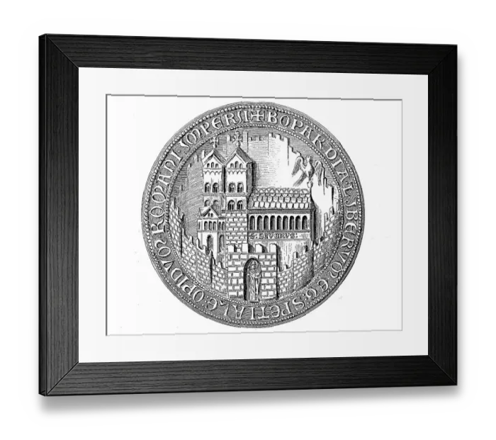 Framed Print : Medieval town seal from the 13th to 15th century, here Boppard, Germany, Historical, digitally restored reproduction from a 19th century original Framed Print : Medieval town seal from the 13th to 15th century, here Boppard, Germany, Historical, digitally restored reproduction from a 19th century original