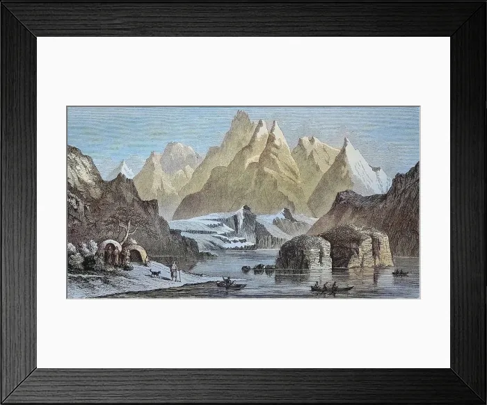Framed Print : Landscape at the Strait of Magellan, Tierra del Fuego, Chile, Historic, digitally restored reproduction from a 19th-century original Framed Print : Landscape at the Strait of Magellan, Tierra del Fuego, Chile, Historic, digitally restored reproduction from a 19th-century original