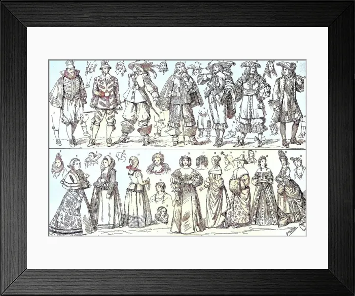 Framed Print : The traditional costume in the 17th century, Germany, Historical, digitally restored reproduction from a 19th century original Framed Print : The traditional costume in the 17th century, Germany, Historical, digitally restored reproduction from a 19th century original