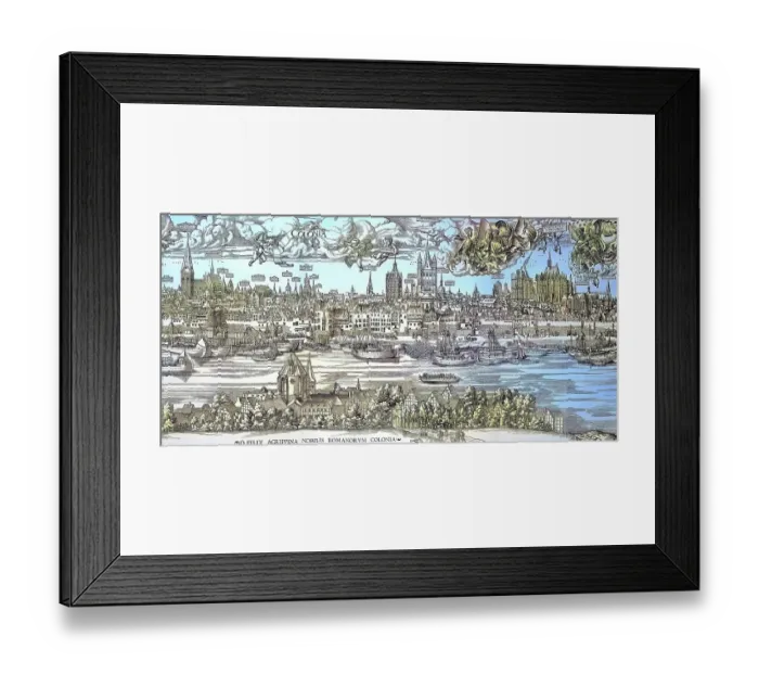 Framed Print : View of Cologne in 1531, on the right the construction site of Cologne Cathedral, Germany, Historic, digitally restored reproduction from a 19th century original Framed Print : View of Cologne in 1531, on the right the construction site of Cologne Cathedral, Germany, Historic, digitally restored reproduction from a 19th century original