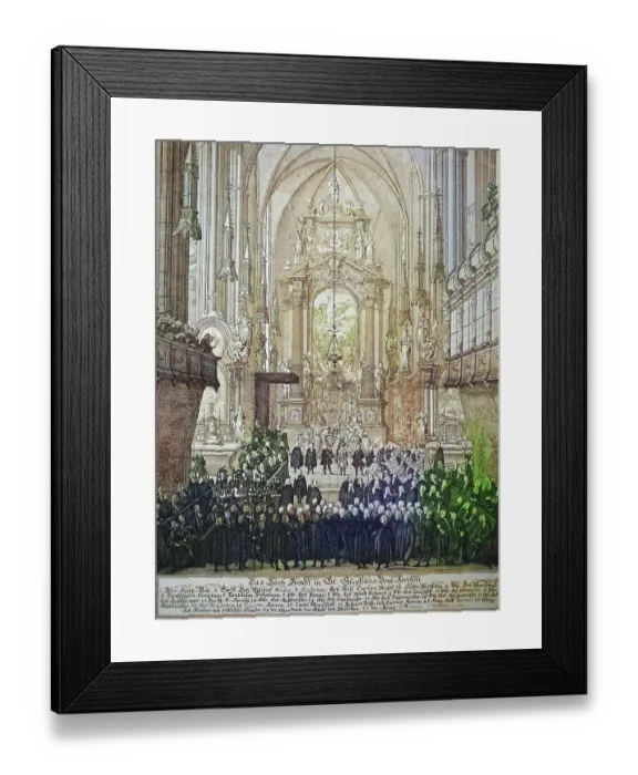 Framed Print : Solemn Mass or High Mass in St. Stephens Cathedral, Vienna, Austria, with Maria Theresa, Historical, digitally restored reproduction from a 19th century original Framed Print : Solemn Mass or High Mass in St. Stephens Cathedral, Vienna, Austria, with Maria Theresa, Historical, digitally restored reproduction from a 19th century original