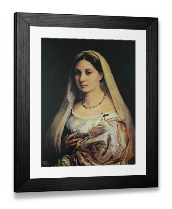 Framed Print : Donna Velata, by Raffaello Sanzio da Urbino, also Raffael da Urbino, Raffaello Santi, Raffaello Sanzio, Raphael, Italian painter, Italy, digitally restored reproduction of a work of art (public domain) from c. 1500 Framed Print : Donna Velata, by Raffaello Sanzio da Urbino, also Raffael da Urbino, Raffaello Santi, Raffaello Sanzio, Raphael, Italian painter, Italy, digitally restored reproduction of a work of art (public domain) from c. 1500