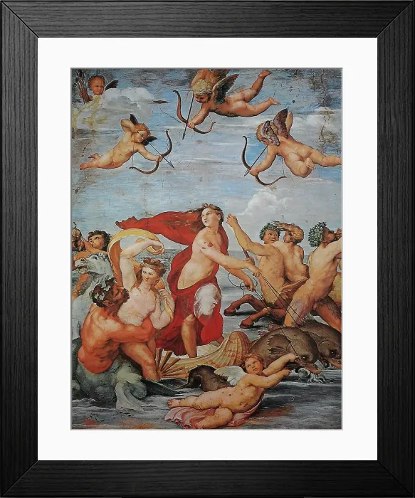 Framed Print : The Triumph of Galatea, by Raffaello Sanzio da Urbino, also Raffael da Urbino, Raffaello Santi, Raffaello Sanzio, Raphael, Italian painter, Italy, digitally restored reproduction of a work of art (public domain) from c. 1500 Framed Print : The Triumph of Galatea, by Raffaello Sanzio da Urbino, also Raffael da Urbino, Raffaello Santi, Raffaello Sanzio, Raphael, Italian painter, Italy, digitally restored reproduction of a work of art (public domain) from c. 1500