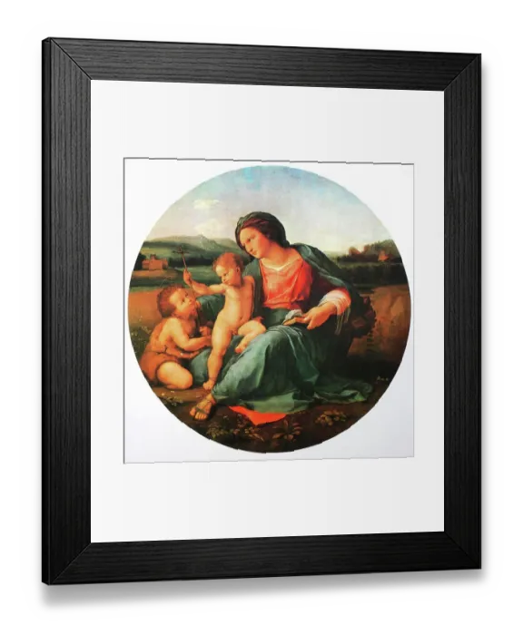Framed Print : Madonna Alba, by Raffaello Sanzio da Urbino, also Raffael da Urbino, Raffaello Santi, Raffaello Sanzio, Raffael, Italian painter, Italy, digitally restored reproduction of a work of art (public domain) from c. 1500 Framed Print : Madonna Alba, by Raffaello Sanzio da Urbino, also Raffael da Urbino, Raffaello Santi, Raffaello Sanzio, Raffael, Italian painter, Italy, digitally restored reproduction of a work of art (public domain) from c. 1500