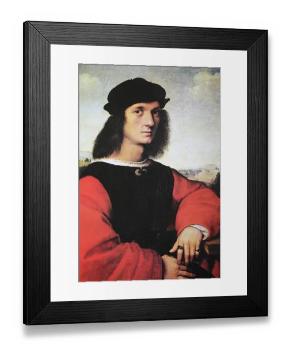 Framed Print : Portrait of Angelo Doni, by Raffaello Sanzio da Urbino, also Raffael da Urbino, Raffaello Santi, Raffaello Sanzio, Raphael, Italian painter, Italy, digitally restored reproduction of a work of art (public domain) from c. 1500 Framed Print : Portrait of Angelo Doni, by Raffaello Sanzio da Urbino, also Raffael da Urbino, Raffaello Santi, Raffaello Sanzio, Raphael, Italian painter, Italy, digitally restored reproduction of a work of art (public domain) from c. 1500