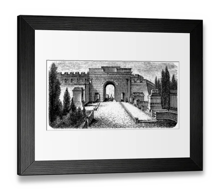 Framed Print : Tomb Road and Herculan Gate, Pompeii, Italy, 1880, digitally restored reproduction of an original 19th century painting, exact original date not known Framed Print : Tomb Road and Herculan Gate, Pompeii, Italy, 1880, digitally restored reproduction of an original 19th century painting, exact original date not known